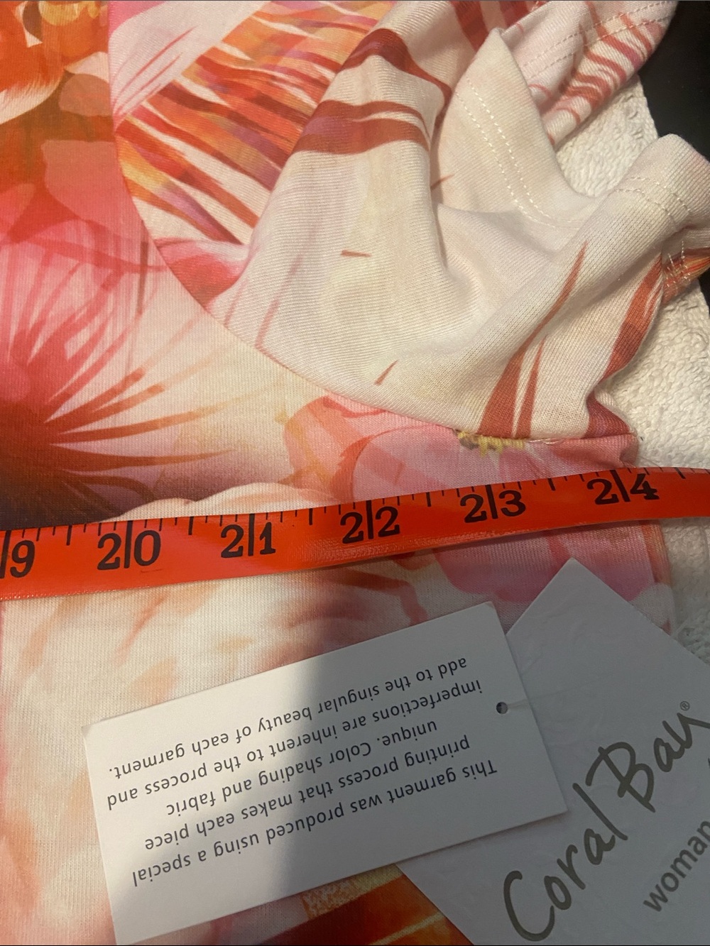 🌸Coral Bay Pink Flamingo & Tropical Floral V-Neck Short Sleeve Top Size 2X - Picture 7 of 7